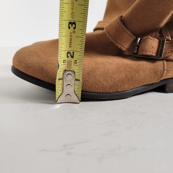 Minnetonka Suede Tan Double Fringe Bootie RANCHO Women Size 7 - Picture 12 of 14